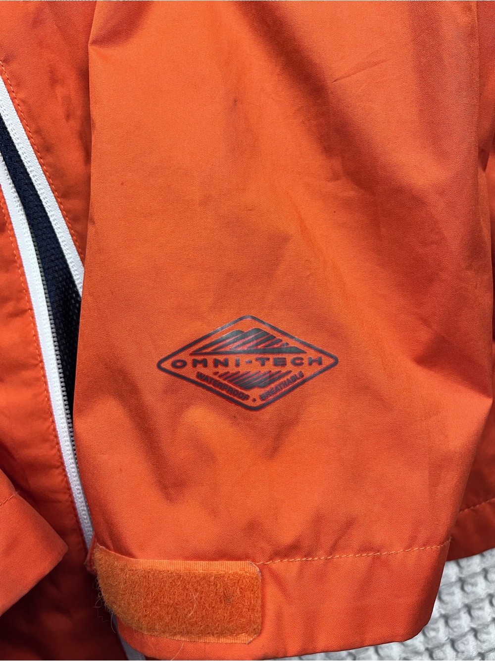 Columbia Men’s XXL Navy & Orange Colorblock Hooded Windbreaker Jacket - Picture 5 of 7